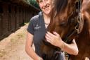 © Guy Newman.01.06.2017. Helen West, Manager of Bicton Arena with her horse ebay.