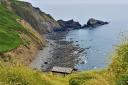 Poet Ronald Duncan's writing hut, on the cliffs above Marsland Mouth – now a refuge for walkers and writers inspired by land- and seascapes (c) Simone Stanbrook-Bryne