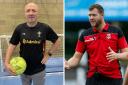 Coleg Llandrillo sports lecturer Rhodri Davies (L) and student Jonathan Burgess (R) in his role as Wales Students rugby league coach