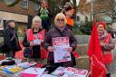 Unite staged a protest in Norwich city centre over the government's cuts to winter fuel payments