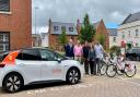 L-R Cllr Stuart Hughes, Richard Clarke, Econetiq, Michael Dart, Darts Farm, Natalie Holt, Seabrook Orchards resident, Mark Hodgson, Co Cars