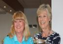 Ladies Captain Barbara Middleditch (right) with Spring Meeting trophy winner Helen Chivers