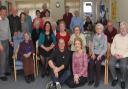 A party to celebrate the life of Welcome Centre regular Roy McCrohan was held this week. Pictured are his wife Mary, son Andy and daughter Sue with staff and clients at the centre. Roy was a professional footballer, he played number 4 right half and made