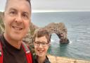 John and Brandon Hiles at Durdle Door, Dorset.