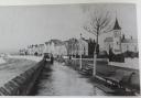 Old photo of Exmouth seafront and clock tower