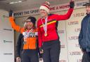 New British CX Over-55 champion Cathy Kilburn (right)