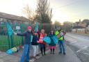 Picket line outside Exmouth Community College during the last NEU strike on Wednesday, February 1