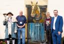 Town Crier Roger Bourgein; Mike Menhenitt, Society of Exmouth Museum; Steve Gazzard, mayor, and Simon Jupp MP