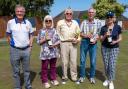 u3a Winner, Brenda Craig, Brian Robson, Richard Workman and Hilary Drew, pictured with Tony Mackness