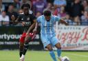 Chelsea loanee Dion Rankine (left) played for Exeter against Carlisle on Saturday.