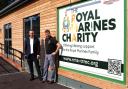 Simon Jupp and Simon Wright at the Royal Marines Charity CHAMP building