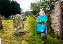 At work in the churchyard on October 20