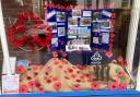 The remembrance day window in F Arthur Jones.