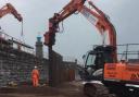 How it could look: steel sheet piles being installed in Teignmouth.