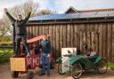 Otterton Soap Box Derby competitors with their vehicles