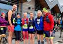 Harriers (Tom, Kay, Nicola, Alice, Susan & Nick) ready for the start on Exmouth seafront