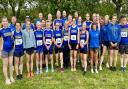 Harriers ready for the start of the Run Exe Relays.