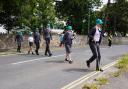 Exmouth Deaf Academy students crossing the road