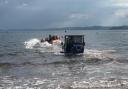 The inshore lifeboat being launched