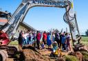 Breaking the ground at the site of the new garden