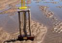 The trophy for the Pole Sands cricket match