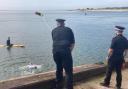 Police officers train for saving lives at sea