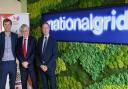 (left to right) David Barclay, Warm Welcome, Gordon Brown and Paul Branston, National Grid