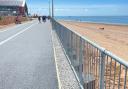 Newly resurfaced path above the new sea wall in Exmouth