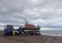 RNLI rescue yacht in the River Exe.