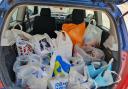 The donations packed a whole car