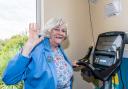 Ann Widdecombe hops on the exercise bike in the Seachange gym