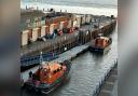 Exmouth RNLI R&J Welburn and the relief boat.