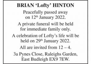 BRIAN 'LOFTY' HINTON