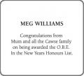 MEG WILLIAMS