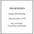 TIM ROWDEN