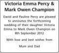 Victoria Emma Percy - Mark Owen Champion