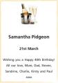 Samantha Pidgeon