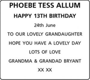 PHOEBE TESS ALLUM