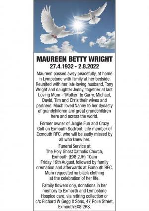 MAUREEN BETTY WRIGHT