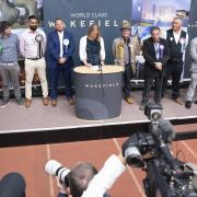 Candidates during the deceleration at the Wakefield by-election count at Thornes Park Stadium in Wakefield, West Yorkshire. The by-election was triggered by the resignation of Imran Ahmad Khan following his conviction for sexual assault. Picture date: