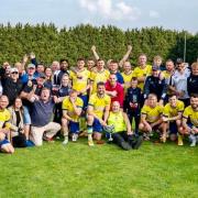 Celebrations for Exmouth Town players and supporters