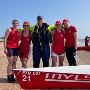 Exmouth Ladies coastal quad from left: Florence Lock, Caroline Robson, Richard Robinson (cox), Millie Currans, Victoria Sherwood