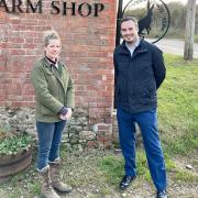 Emily Knight from Knights Farm Shop, Fluxton and MP Simon Jupp