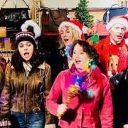 Carol singers getting into the festive spirit in Topsham