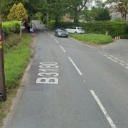 The junction where West Hill Road and the B3180 meet