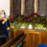 East Budleigh flower arrangers at All Saints Church