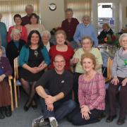 A party to celebrate the life of Welcome Centre regular Roy McCrohan was held this week. Pictured are his wife Mary, son Andy and daughter Sue with staff and clients at the centre. Roy was a professional footballer, he played number 4 right half and made