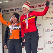 New British CX Over-55 champion Cathy Kilburn (right)