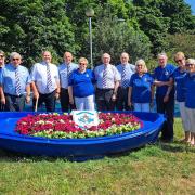 EiB committee members with RFC stalwarts Keith Pyne, past president; Chris Parks, past chairman; Roger Holman, president; Gerry Bassett, EiB chair; David Bassett, past RFC chairman and president; Mike England, past chairman and president