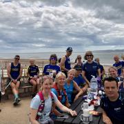 Harriers & Budleigh Runners re-fuelling after the Exmouth RNLI Run for Life